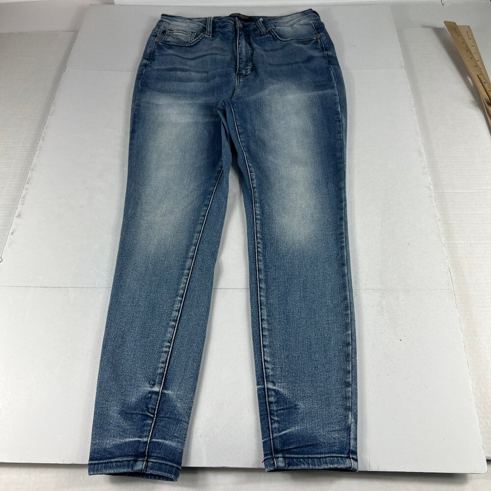 Judy Blue Jeans Women's 29x26* Skinny High Rise Crop Blue Faded Denim Tag 30